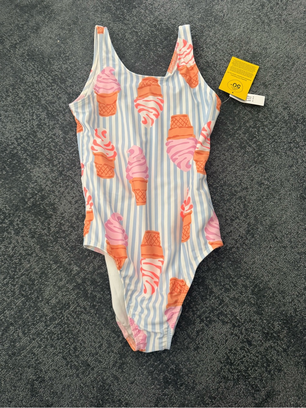 GAP Kids One-Piece Swimsuit – Blue, Pink & Orange Ice Cream Print